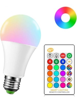 Happy Trend Kumandalı Rgb LED Ampul 9WATT E27 Tasarruflu Dimmerli LED Lamba 16 Ton
