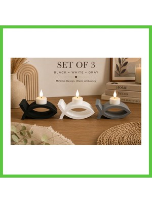 Bezos 3D Baskı 3lü Balık Figürlü Dekoratif Mumluk Seti - Tealight Mumluk, Modern Ev ve Ofis Dekoru Vengners