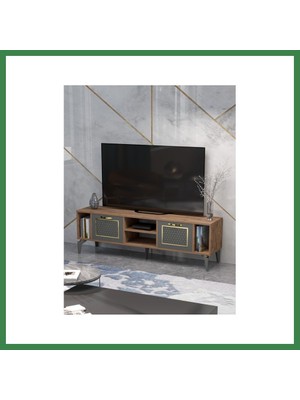 Bezos Linya Gold Tv Sehpası Kahverengi BEZOS16
