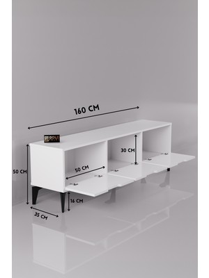 Bezos Royal Tv Sehpası Suntalam Beyaz 160X35 Vengners