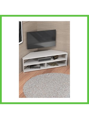 Bezos Köşe Tv Ünitesi Beyaz 140 cm Vengners