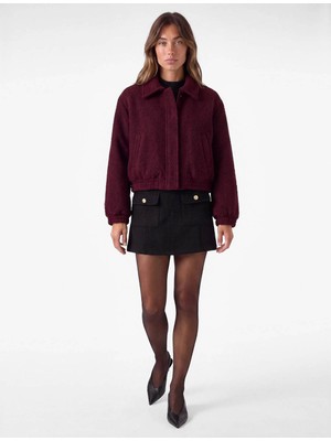 Koton Tüvit Bomber Bordo Kadın Ceket 7WAK50006PW