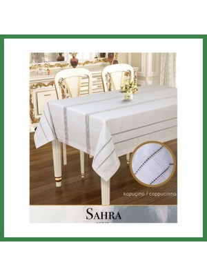 Bezos Sahra Model Kapicino 160X220 cm Polyester Ajurlu Keten Masa Örtüsü Modern Dekor BEZOS16