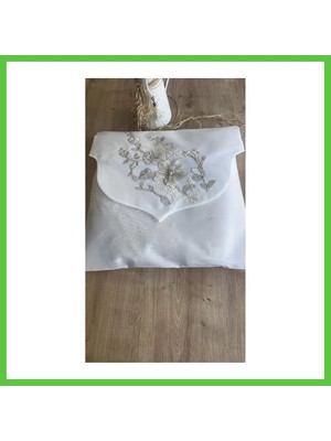 Bezos Fransız Güpürlü Zarf Bohça Nişan Söz Saten Bohça Lüks 3 Boyutlu Çeyizlik Bohça 50X50 cm 1 Adet Vengners
