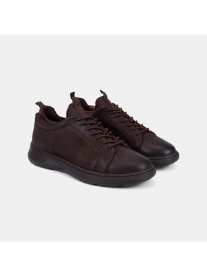 Desa Erkek Acı Kahve Lastik Bağcıklı Nubuk Sneaker