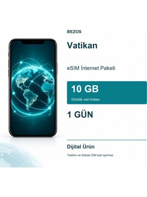 Vatikan Esım Internet Paketi Günlük 10 GB 1 Gün