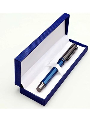 Milas Toptan Şık Hediye Kutulu Metal Kalem 13.5 cm Mavi Renk