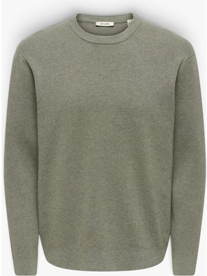 Only & Sons Onstıng Rlx Crew Neck Knıt Noos Erkek Gri Kazak - 22038807