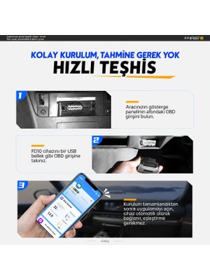 Str Store Fnırsı FD10 Araba Obd2 Dedektörü Android ve Ios Uyumlu