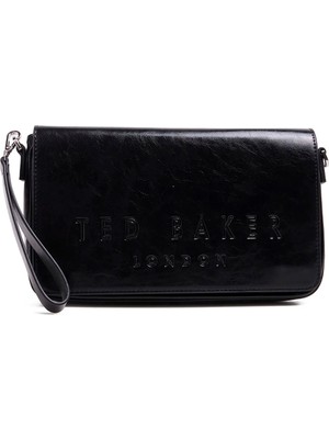 Ted Baker TBFW26FBAG035112 Siyah Kadın Logo Baskılı Omuz Askılı Portföy