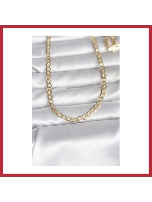 Bezos cm 14K Gold Renk Kalın Zincir Model 60 cm Kadın Kolye Strsnl