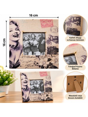 Sepetopia Marilyn Monroe Tasarım Ahşap Resim Fotoğraf Çerçevesi