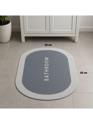 Kaymaz Tabanlı Oval Paspas 40X60 cm Modern Tasarım