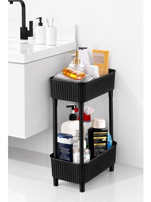 Bahometr 2 Katlı Düzenleyici Kullanışlı Sağlam Ergonomik Organizer MA015 Siyah