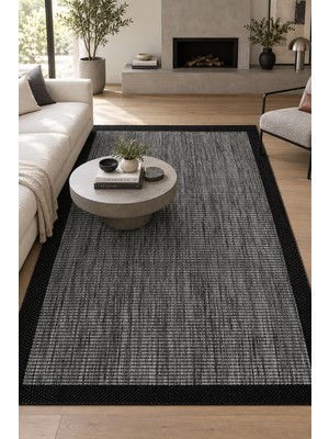 Ela Home Ahenk Sisal Halı Gri Siyah Leke Tutmaz Kolay Temizlenir Evcil Hayvan Dostu Robot Süpürgeye Uyumlu Mu