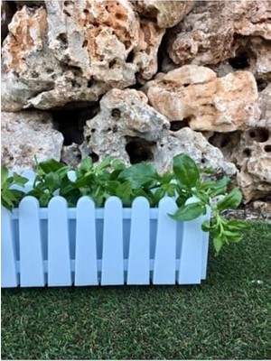 Bomii Saksı, Istanbul Balkon 9 L 2 Adet Beyaz Renk Saksı Çit Görünümlü Saksı Renkli Saksı Plastik Saksı