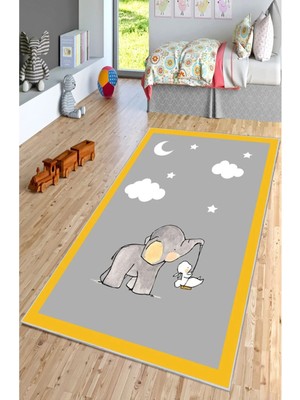BigArts Home Çocuk Odası Halısı Kaymaz Taban Leke Tutmaz Yıkanabilir Oyun ve Bebek Odası Halısı