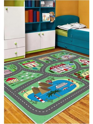 BigArts Home Çocuk Odası Halısı Kaymaz Taban Leke Tutmaz Yıkanabilir Oyun ve Bebek Odası Halısı