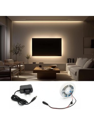 TeknoKapsül 2 Metre Günışığı Şerit LED Işık Çıt Çıt Anahtar Tak Çalıştır Hazır Set Adaptör Dahil, Açma-Kapama Düğmesi, Mutfak, Tezgah, Dolap Içi, Ayna, Tv Ünitesi Aydınlatma