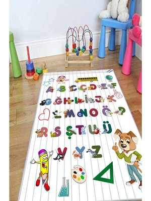 BigArts Home Çocuk Odası Halısı Kaymaz Taban Leke Tutmaz Yıkanabilir Oyun ve Bebek Odası Halısı