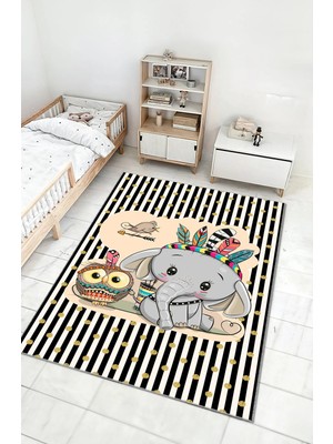 BigArts Home Çocuk Odası Halısı Kaymaz Taban Leke Tutmaz Yıkanabilir Oyun ve Bebek Odası Halısı
