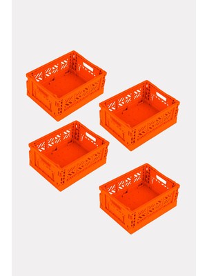 Aykasa 4 Adet - Micro Box Orange Katlanabilir Kasa 111506