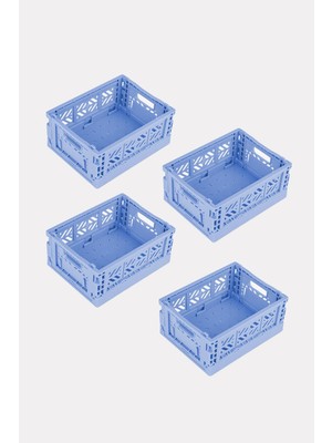 Aykasa 4 Adet - Micro Box Baby Blue Katlanabilir Kasa 111506