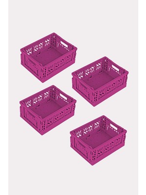Aykasa 4 Adet - Micro Box Purple Katlanabilir Kasa 111506