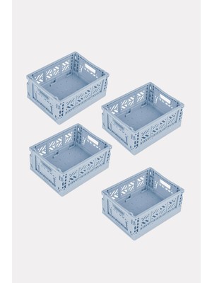 Aykasa 4 Adet - Micro Box Pale Blue Katlanabilir Kasa 111506
