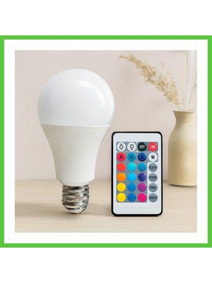 Bezos Kumandalı Rgb LED Ampul 15W (90W Eşdeğer) E27 1100LM 15000 Saat Vengners