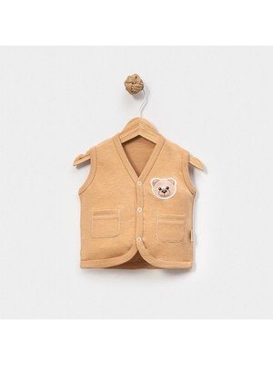 Lovemaxx Ayıcık Nakışlı Erkek Bebek Yelek