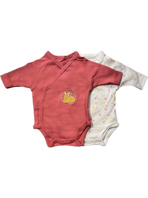 Linotti Kız Bebek Uzun Kollu Çıtçıtlı Zıbın Body 2'li