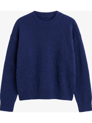 Havoş Lacivert Zane Yumuşak Dokulu Kazak