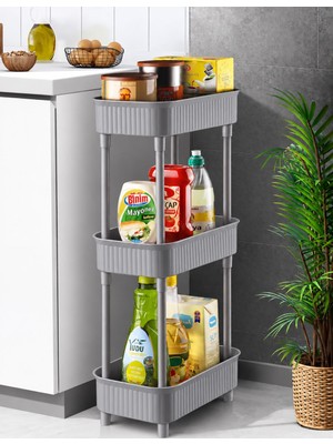 Bahometr 3 Katlı Düzenleyici Kullanışlı Sağlam Ergonomik Organizer MA016-GRİ