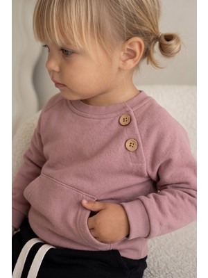 RG Brand Bebek Omuz Düğmeli Eşofman Takımı | 3 Iplik Şardonlu | 6 Ay–4 Yaş | RG401