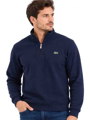 Lacoste Fermuar Yaka Regular Fit Lacivert Uzun Kol