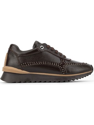 Tamer Tanca Kadın Hakiki Deri Kahverengi Sneakers & Spor Ayakkabı 1201 4031 Bn Ayk SK26-27 Khv Fltr/suet