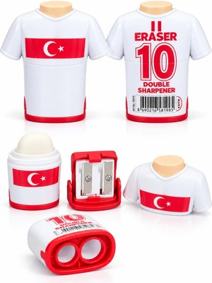 Fatih Kırmızı-Beyaz Silgili Kalemtraş ( Jumbo Kalem ve Standart Kalemler )