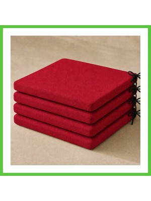 Bezos 4’lü Düz Bağcıklı Sandalye Minderi · 40 × 40 × 4 cm | Kırmızı | 40 × 40 × 4 cm · 4 Adet Vengners