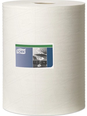 Tork 530137 Nonwoven Temizlik Bezi Ağır Kirler İçin Beyaz Rulo Dayanıklı Yapı ve Yüksek Emicilik