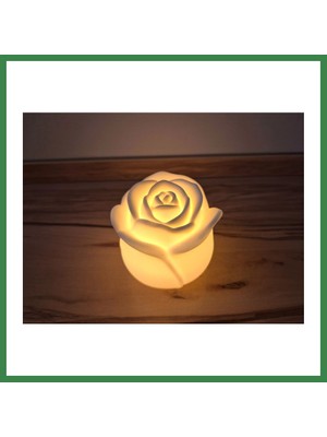 Bezos 3D Baskı Romantik Gül Formlu Tealight Mumluk Dekoratif Mum Tutucu BEZOS16
