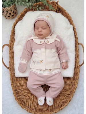 Masal Bebe Gaye Bebe Kız 0-3 Ay Free Nakışlı 5li Hastane Çıkış Seti