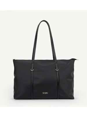 SHAKA Siyah SHK357 Geniş Hacimli,askılı,fermuarlı,günlük Shopper Omuz Çantası