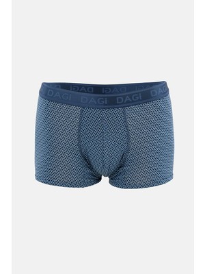 Dagi Mavi Desenli Micro Modal Boxer