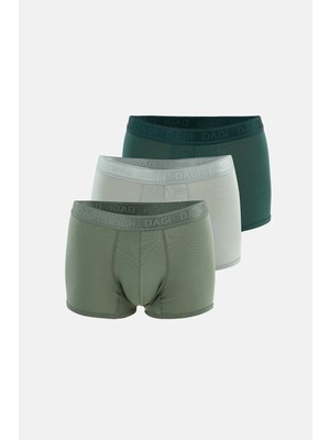 Dagi Yeşil 3 Lü Düz Micro Modal Boxer