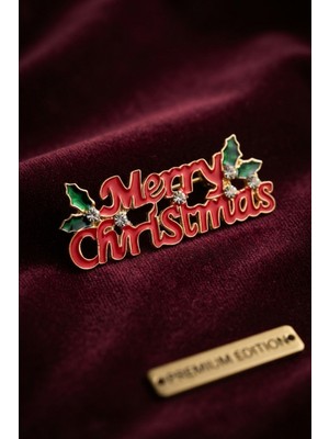 Zenviaa Yılbaşı Temalı Merry Chirstmas Yazılı Broş ZENVIAA365423
