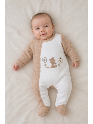 Baby Hola %100 Pamuk Unisex Kız Erkek Bebek Patikli Tulum Yenidoğan Hastane Çıkışı 15604