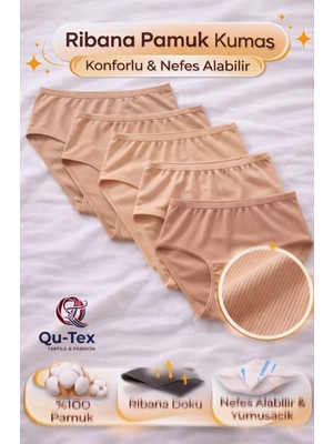 Qulothes Kaşkorse Hava Alan Kumaş Pamuklu Yüksek Bel Kadın Külot