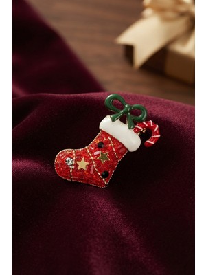 Yılbaşı Temalı Çorap Model Broş Midastech