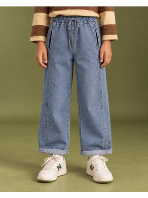 RG Brand Genç Kot Pantolon | Lastikli Bel Bağcıklı | Kargo Cepli | 9–15 Yaş | Kız & Erkek | Mavi, Lacivert | RG3733